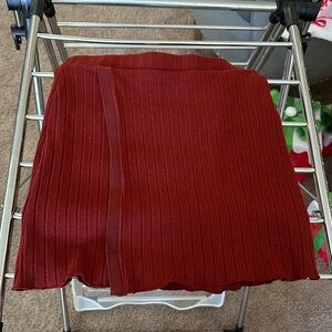 URBAN Romantics Burgundy Ribbed Faux Wrap Skirt size large